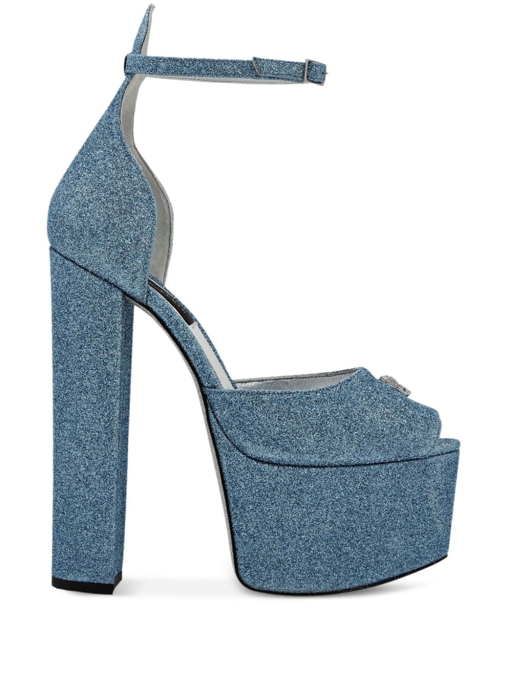 Philipp Plein Glitter 120mm platform sandals - Blue von Philipp Plein