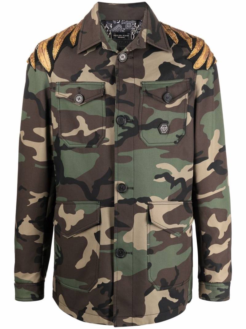 Philipp Plein Golden Eagle camouflage jacket - Brown von Philipp Plein