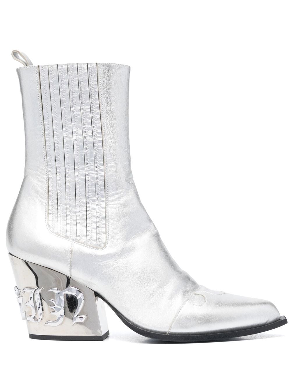 Philipp Plein Gothic 85mm mid-calf boots - Silver von Philipp Plein