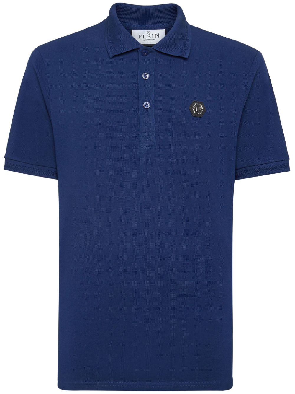 Philipp Plein Gothic Plein cotton polo shirt - Blue von Philipp Plein