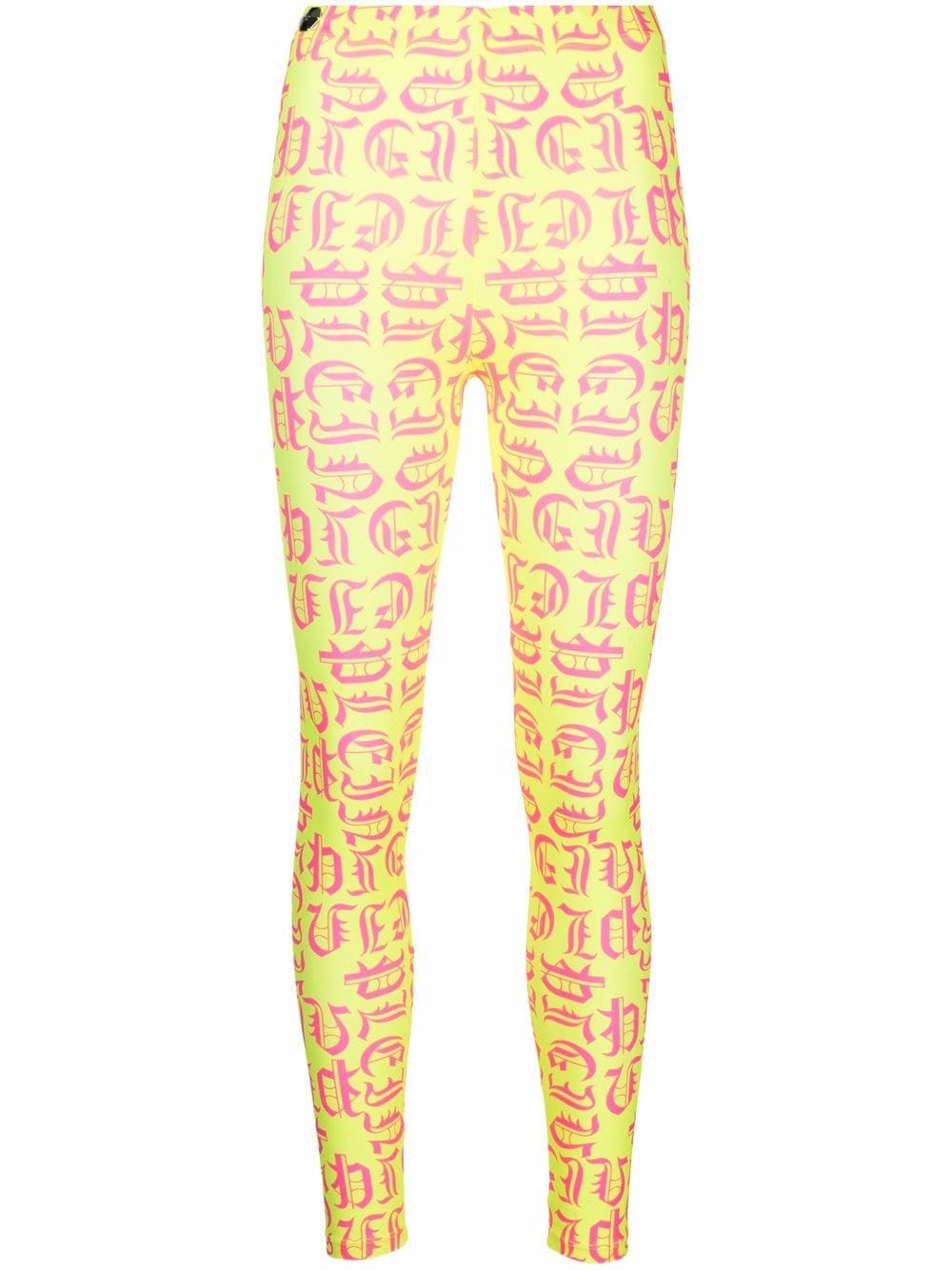 Philipp Plein Gothic Plein high-waisted leggings - Yellow von Philipp Plein