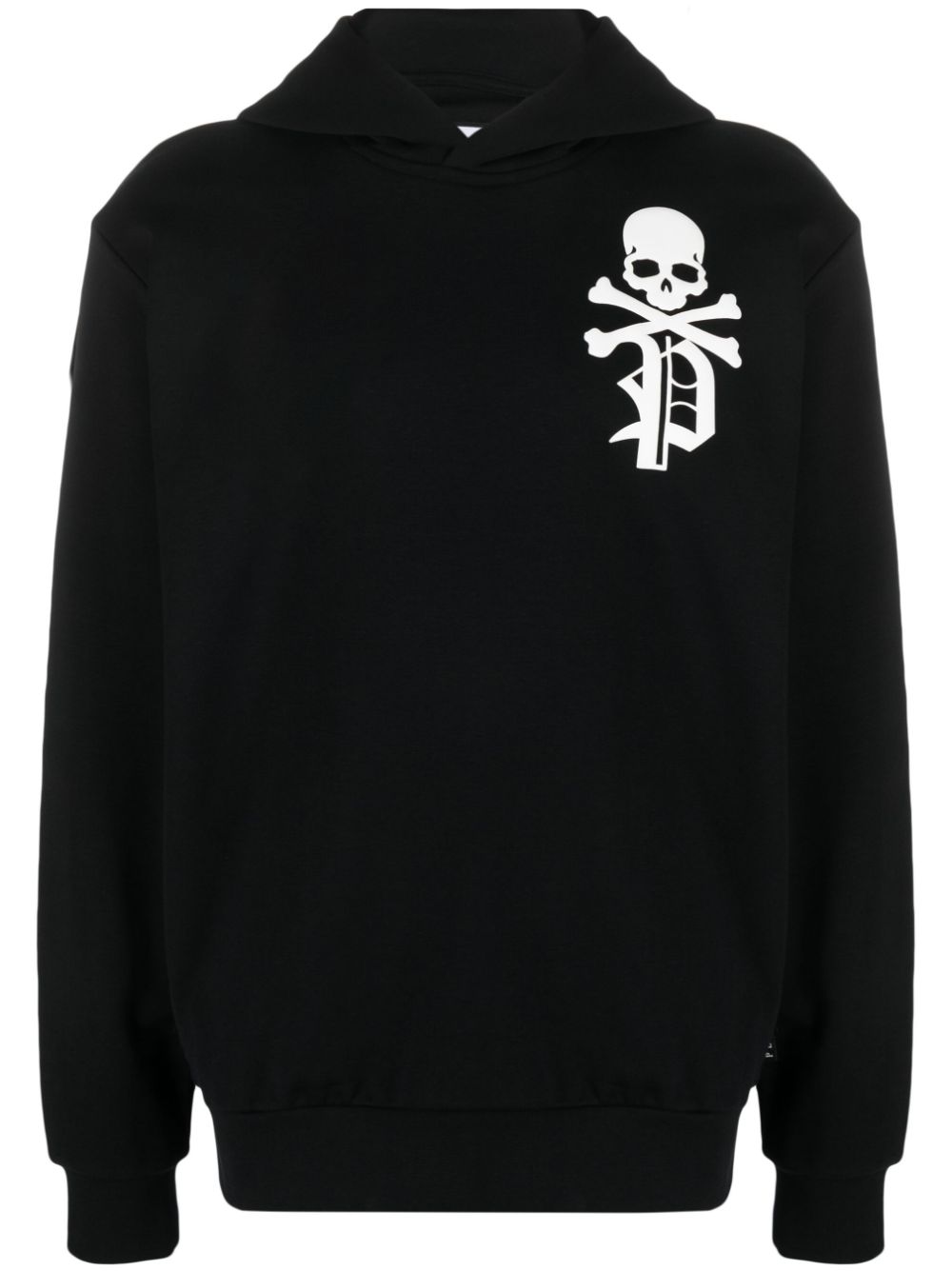 Philipp Plein Gothic Plein logo-flocked cotton hoodie - Black von Philipp Plein