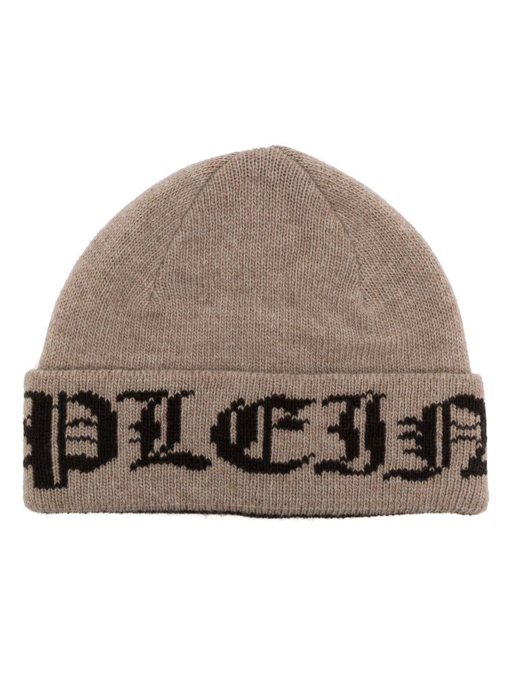 Philipp Plein Gothic Plein wool beanie - Neutrals von Philipp Plein