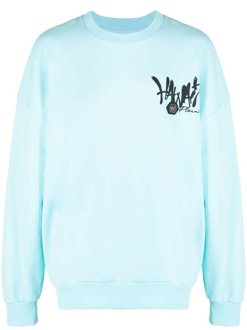 Philipp Plein Hawaii-print detail sweatshirt - Blue von Philipp Plein