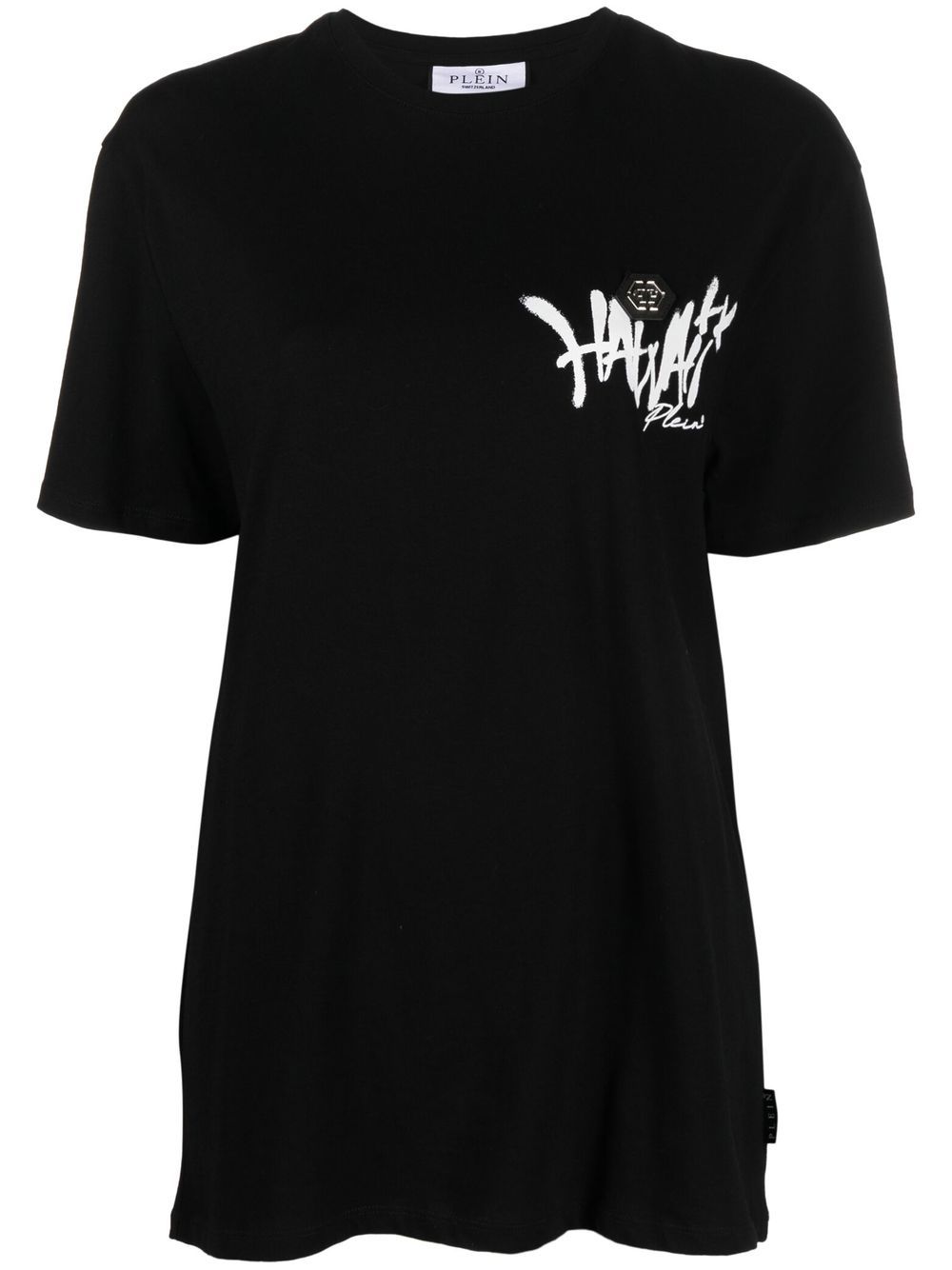 Philipp Plein Hawaii-print long-line T-shirt - Black von Philipp Plein