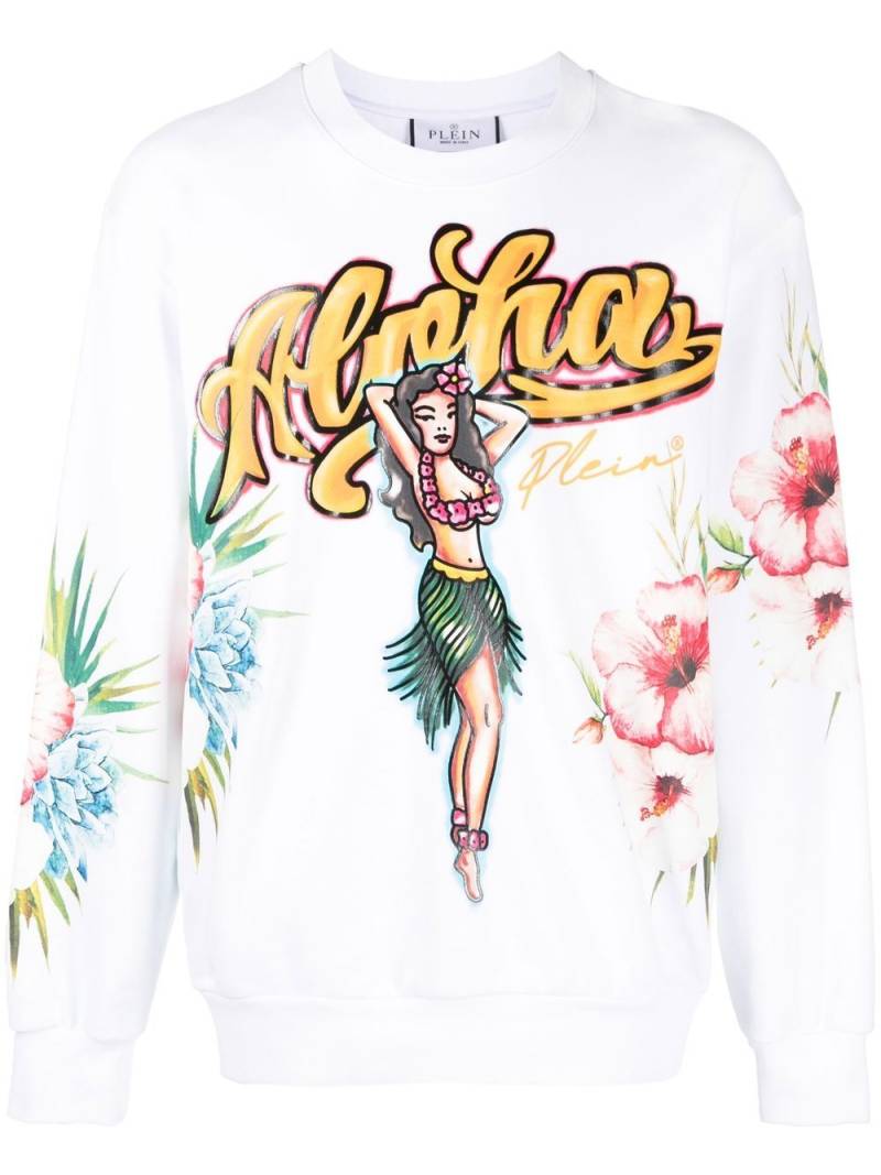 Philipp Plein Hawaii-print sweatshirt - White von Philipp Plein