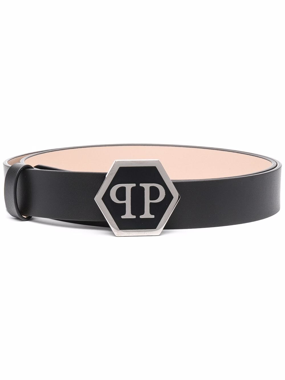 Philipp Plein Hexagon leather belt - Black von Philipp Plein