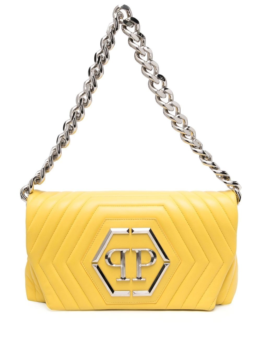 Philipp Plein Hexagon logo-plaque quilted shoulder bag - Yellow von Philipp Plein