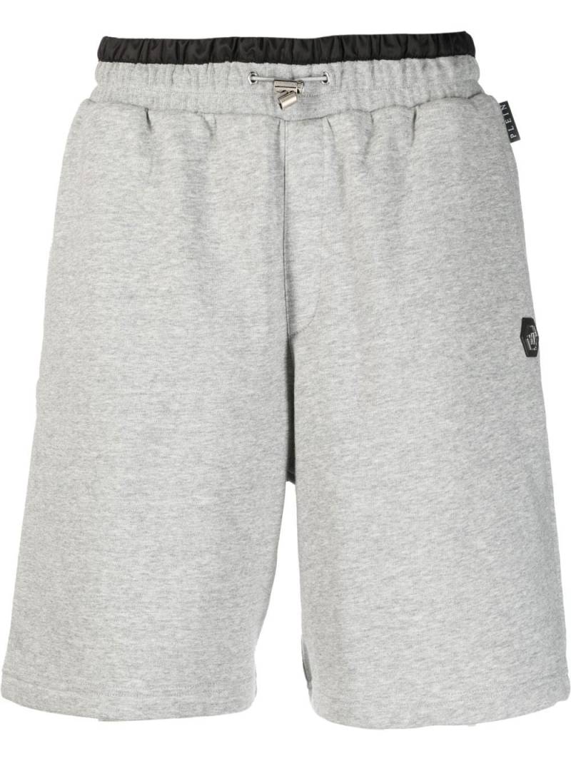 Philipp Plein 'Hexagon' logo-plaque track shorts - Grey von Philipp Plein