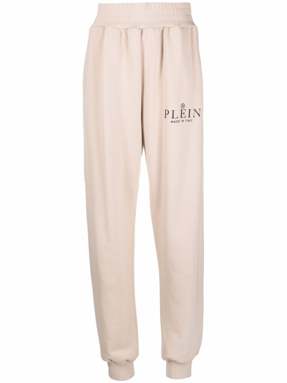 Philipp Plein Iconic Plein high-waisted cotton track pants - Neutrals von Philipp Plein