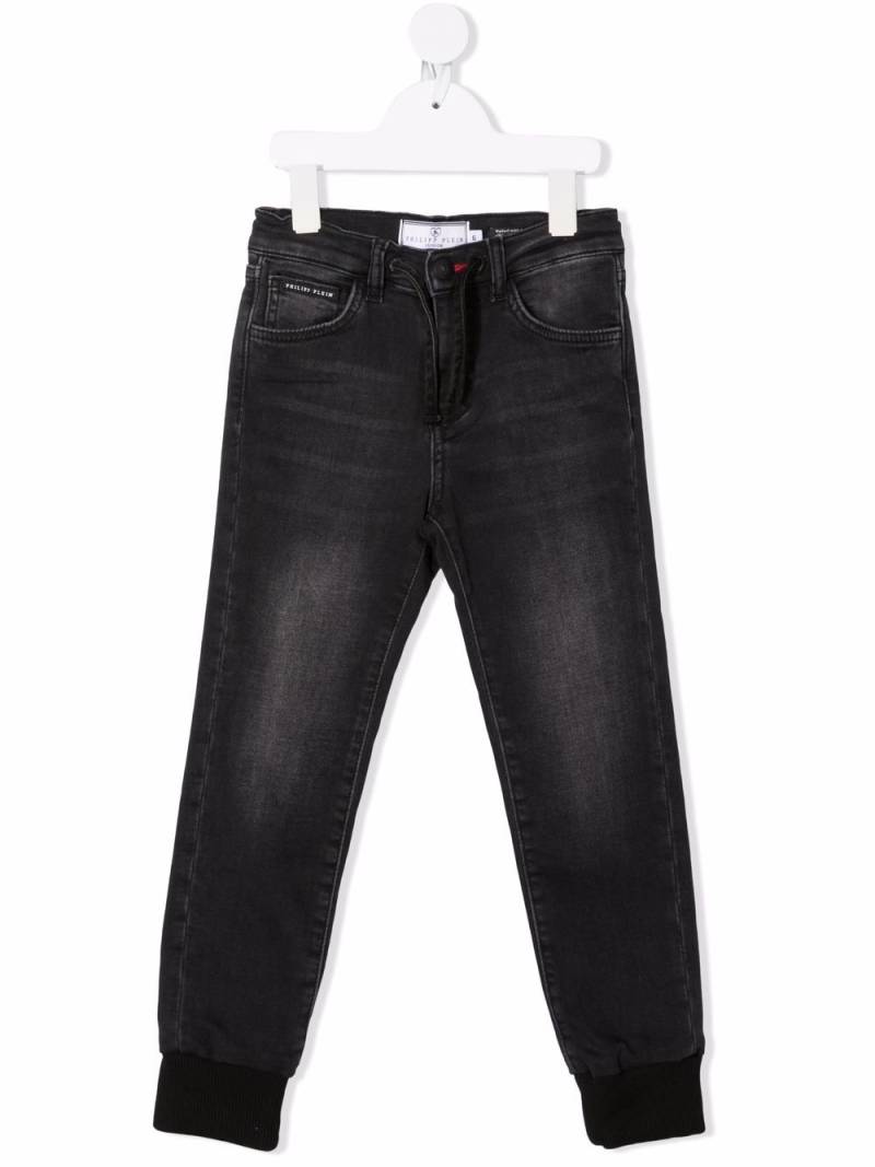 Philipp Plein Junior Iconic Plein mid-rise straight-leg jeans - Grey von Philipp Plein Junior