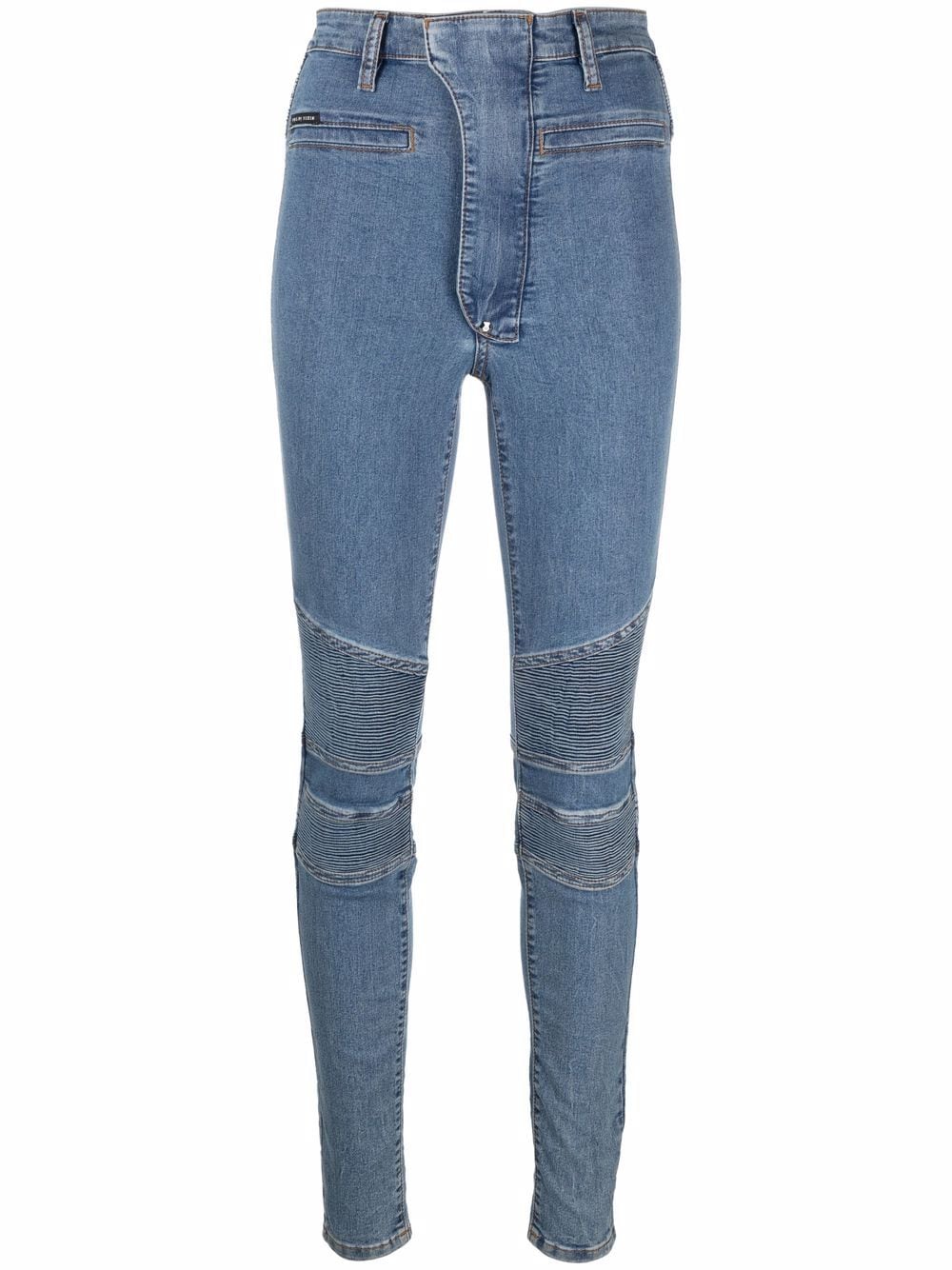 Philipp Plein Iconic high waist biker jeans - Blue von Philipp Plein