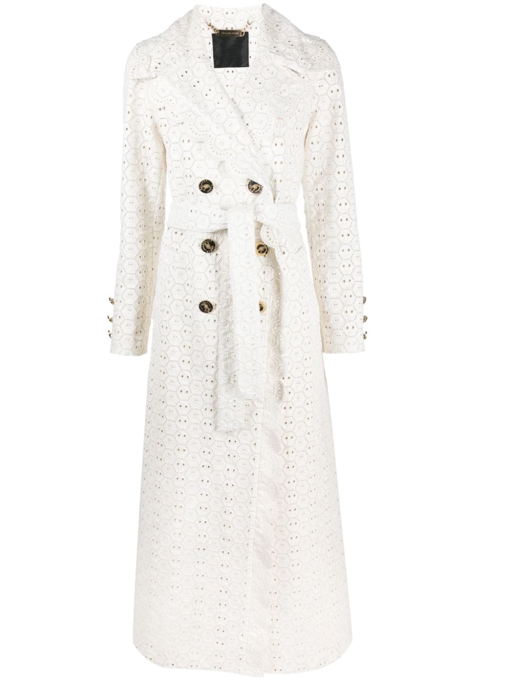 Philipp Plein Long Sangallo leather trench coat - White von Philipp Plein