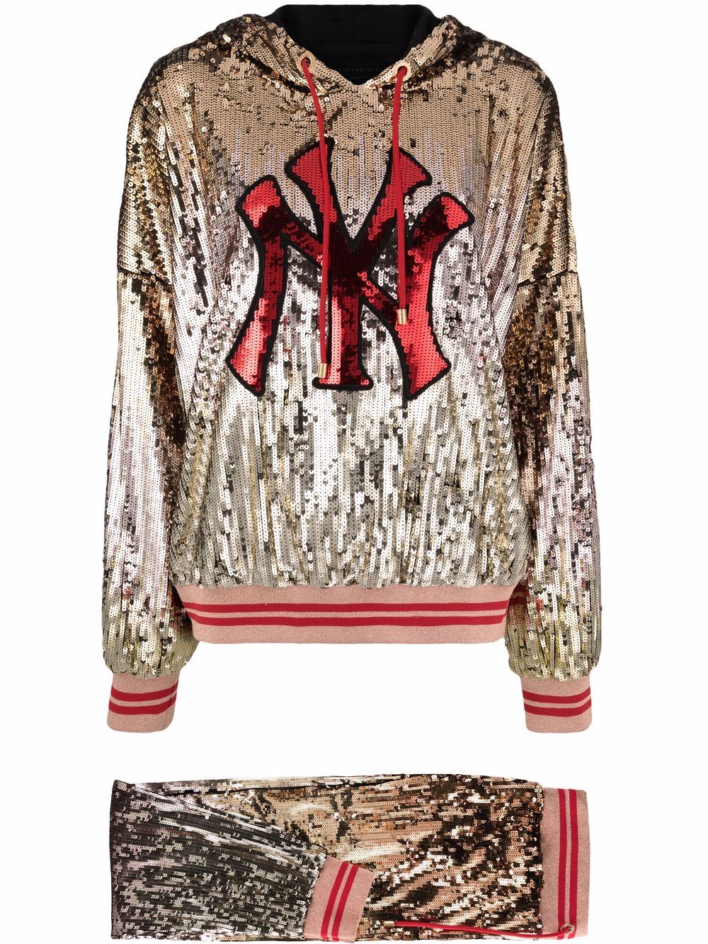 Philipp Plein NY sequin-embellished branded tracksuit - Gold von Philipp Plein