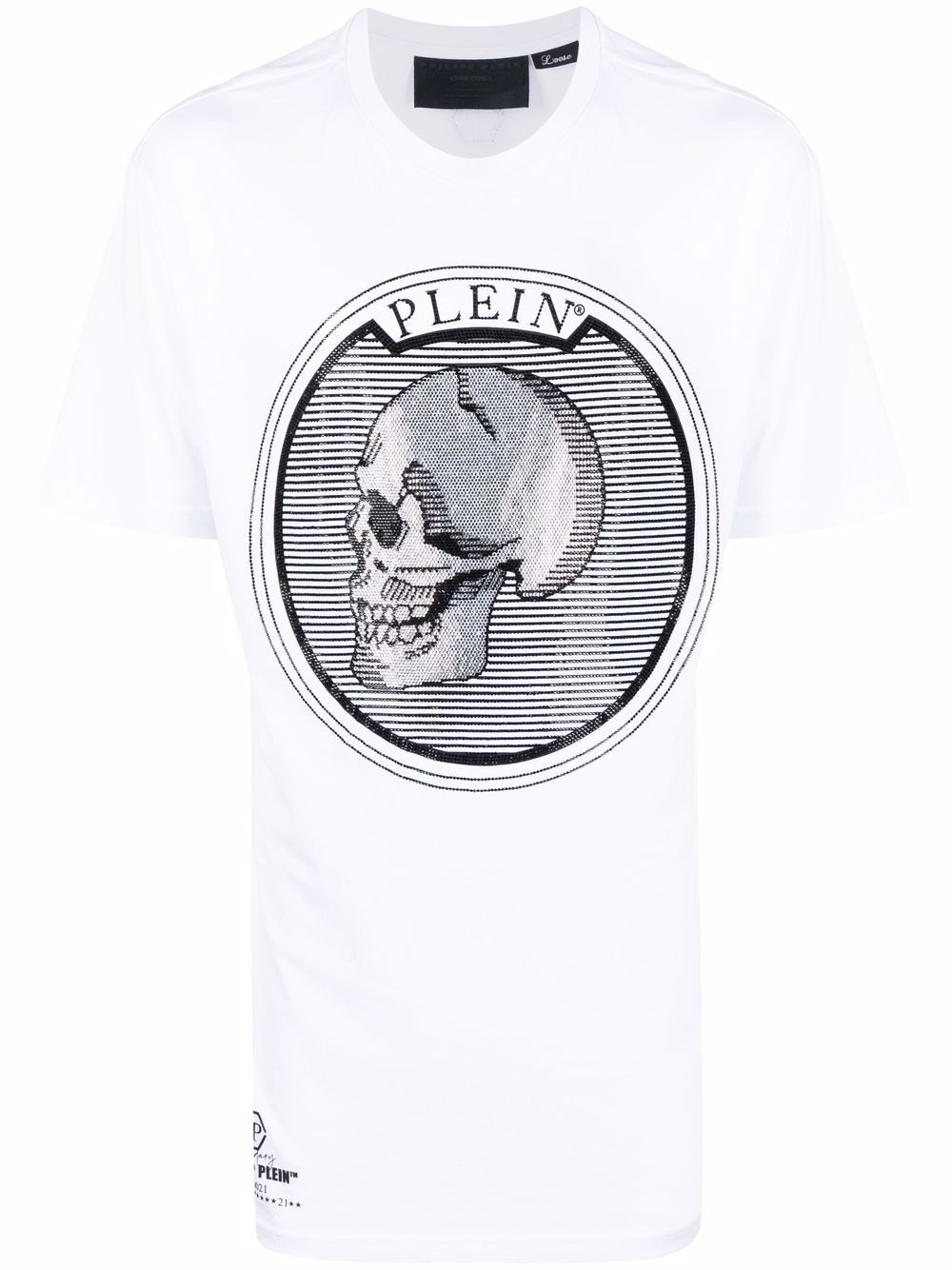 Philipp Plein Outline Skull crystal cotton T-shirt - White von Philipp Plein