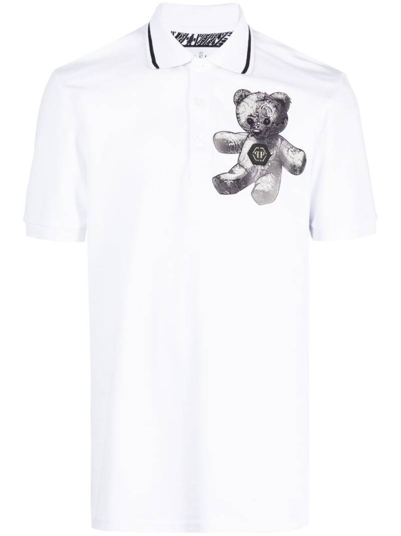 Philipp Plein Paisley Teddy Bear polo shirt - White von Philipp Plein