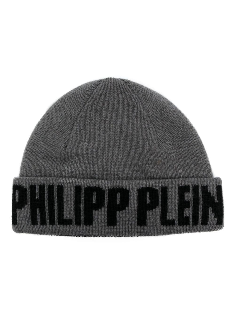 Philipp Plein Philipp Plein jacquard beanie - Grey von Philipp Plein