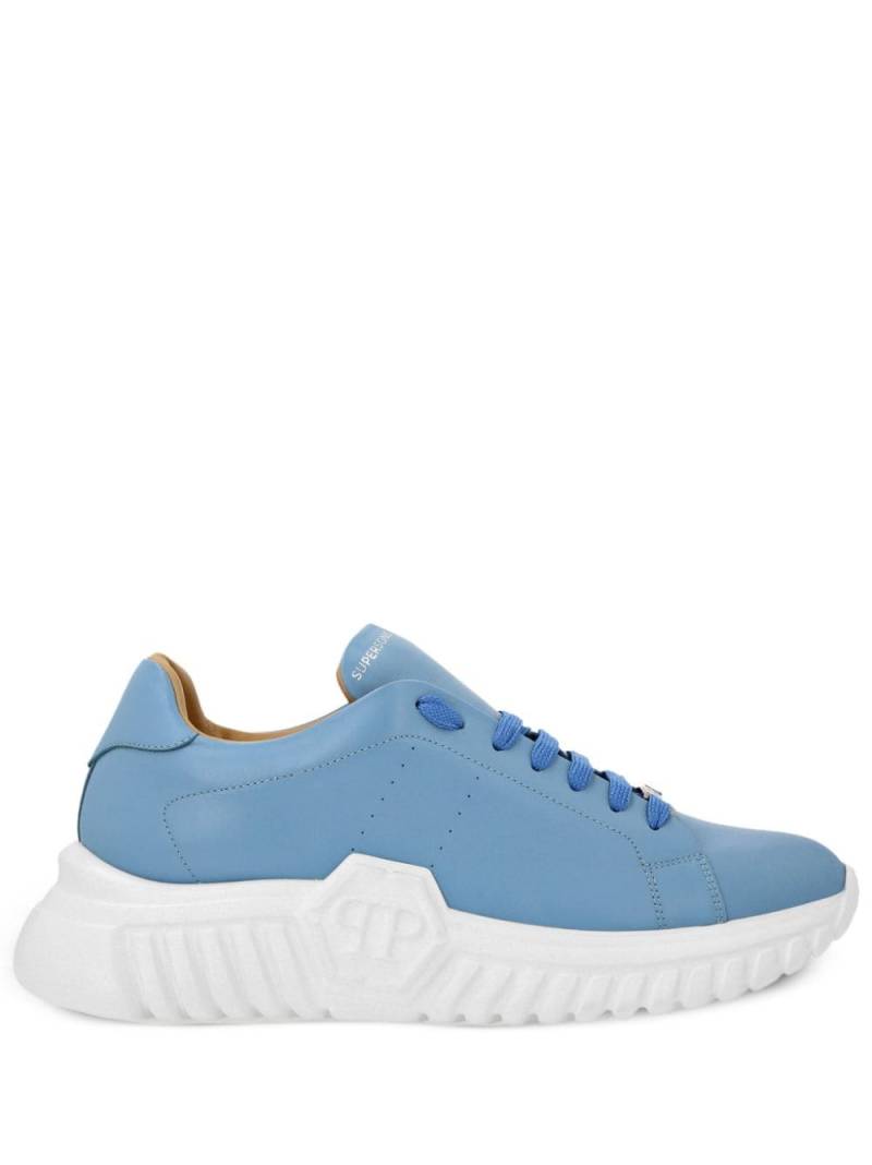 Philipp Plein Runner Hexagon low-top leather sneakers - Blue von Philipp Plein