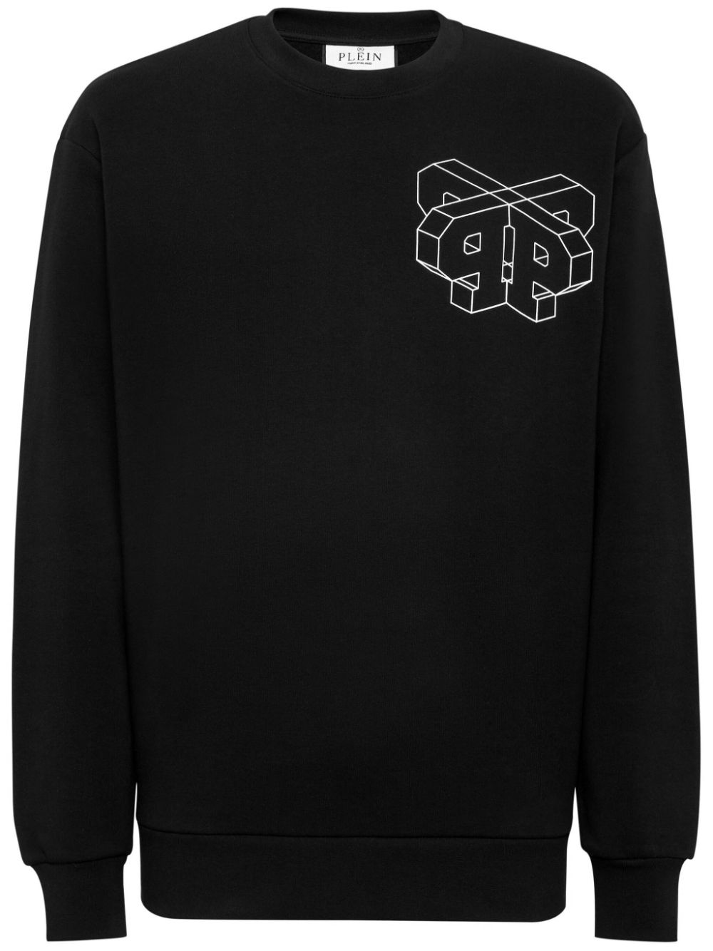 Philipp Plein SS Wire Frame logo-print cotton sweatshirt - Black von Philipp Plein