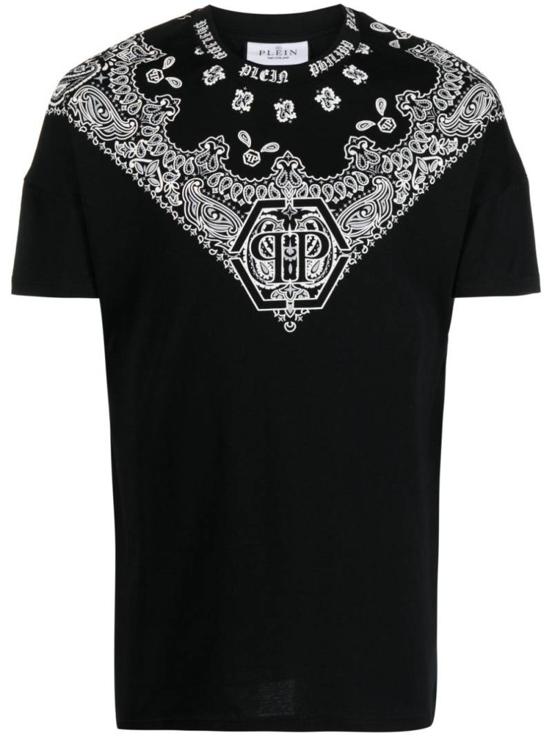 Philipp Plein SS paisley-print round-neck T-shirt - Black von Philipp Plein