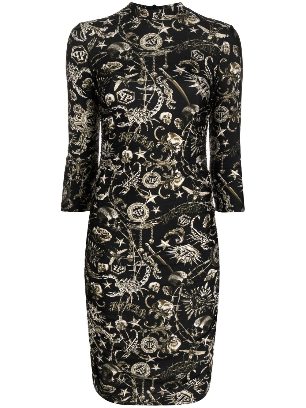 Philipp Plein Scorpion-print mini dress - Black von Philipp Plein