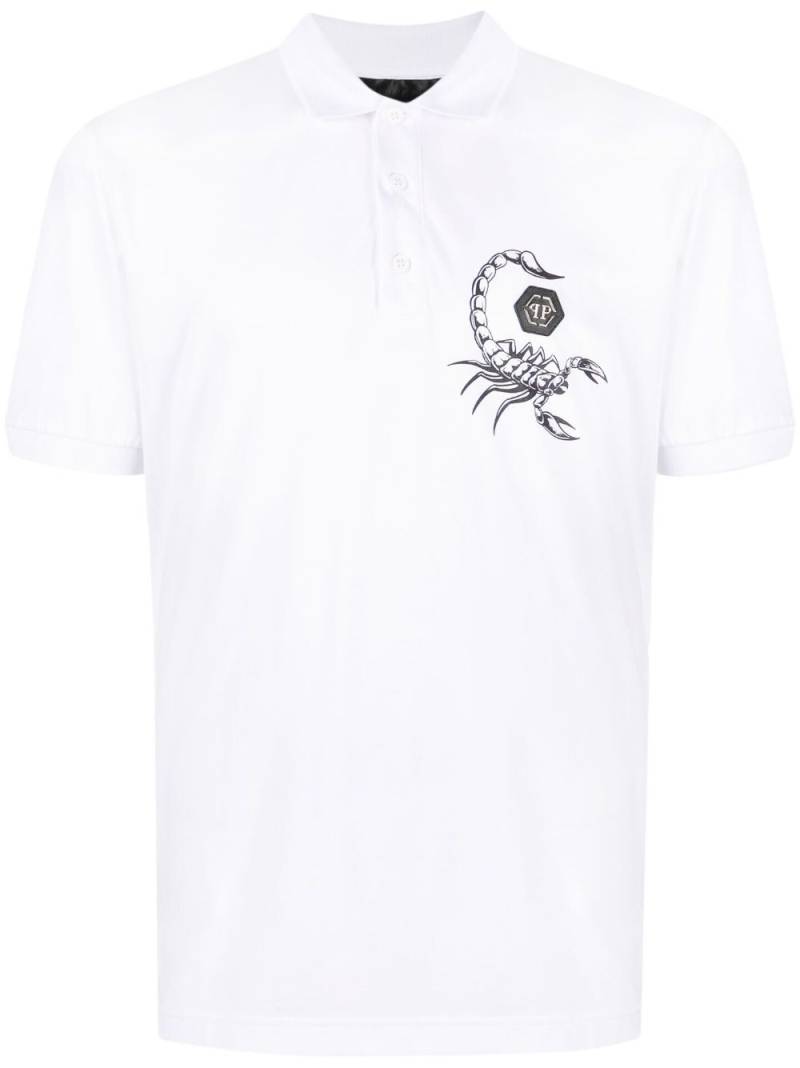 Philipp Plein Scorpion-print polo shirt - White von Philipp Plein