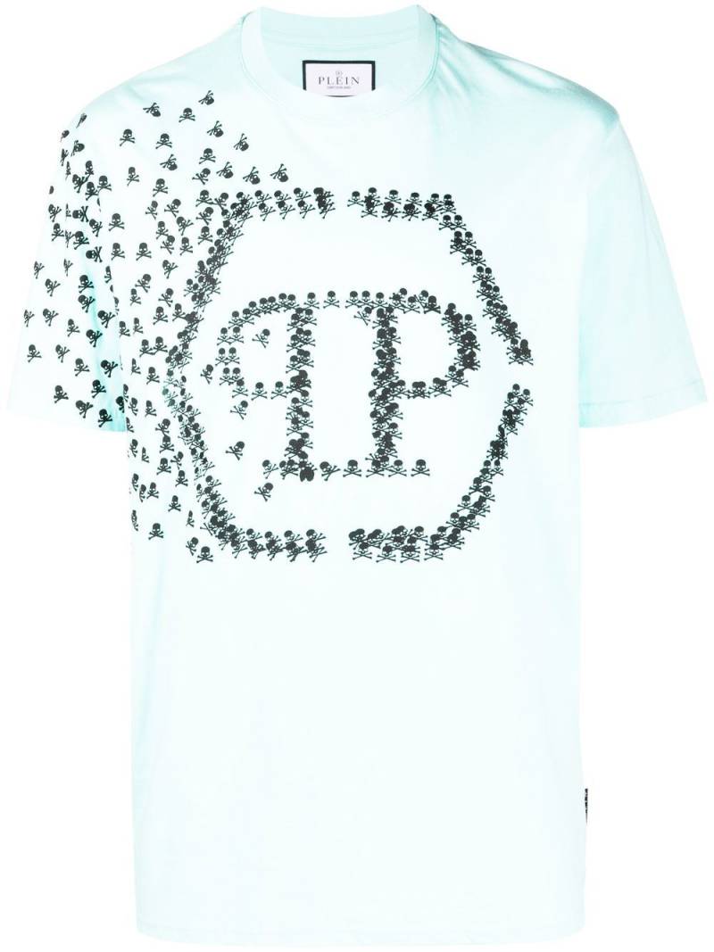 Philipp Plein Skull Bones logo-print T-shirt - Blue von Philipp Plein