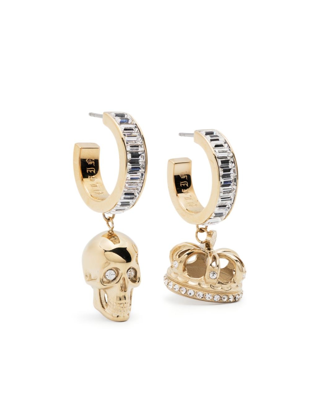 Philipp Plein Skull Crown earrings - Gold von Philipp Plein