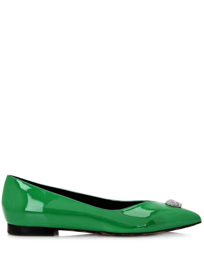 Philipp Plein Skull-charm ballerina shoes - Green von Philipp Plein