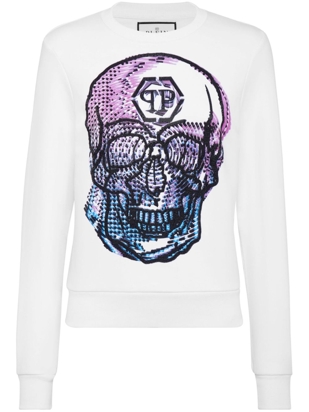 Philipp Plein Skull crystal-embellished sweatshirt - White von Philipp Plein