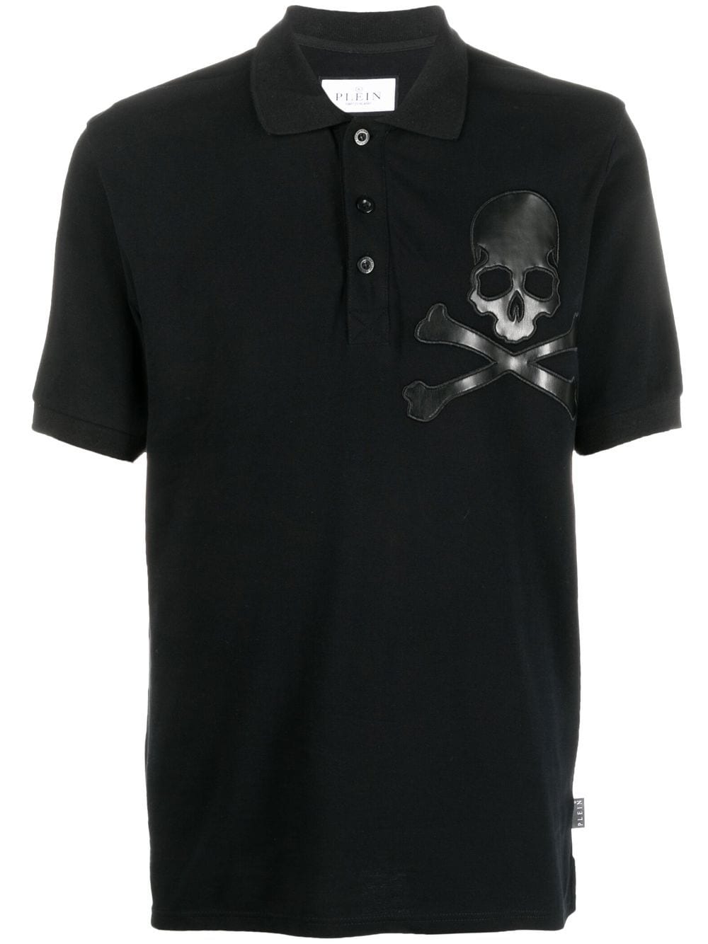 Philipp Plein Skull-patch cotton polo shirt - Black von Philipp Plein