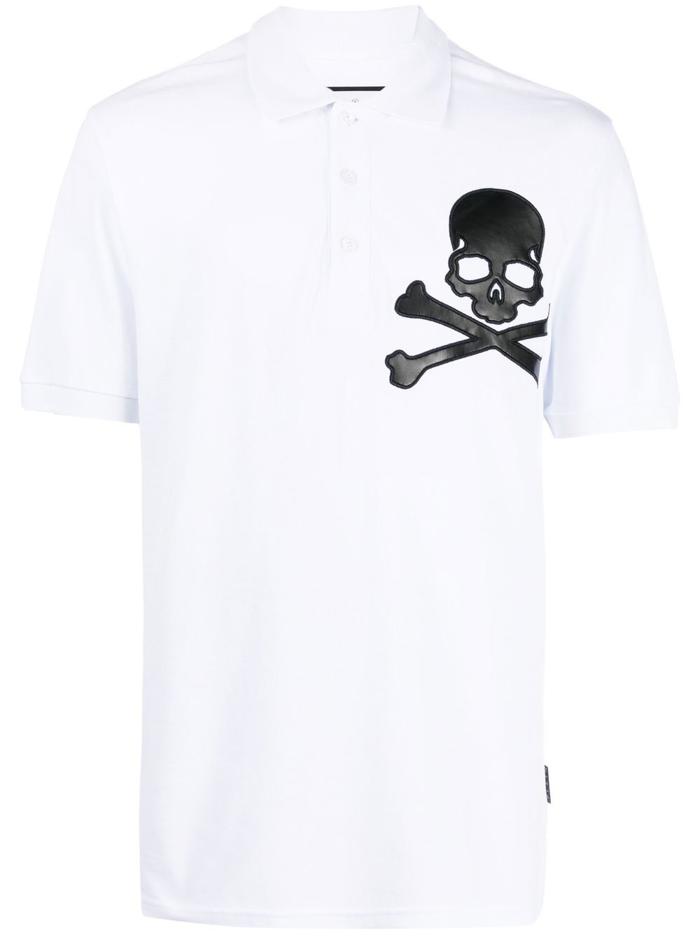 Philipp Plein Skull-patch cotton polo shirt - White von Philipp Plein