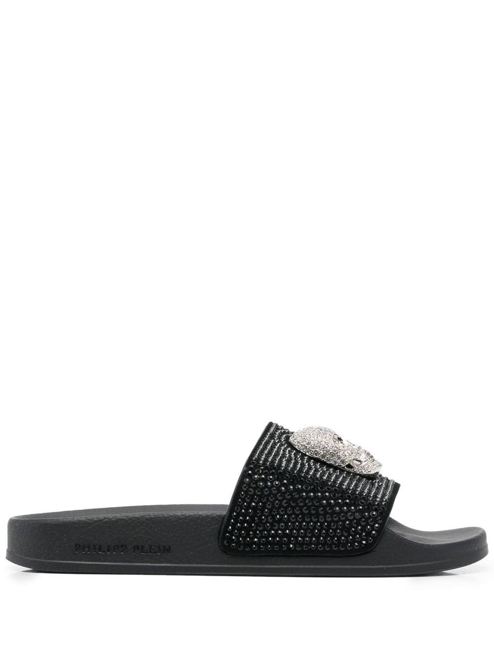 Philipp Plein Skull strass pool slides - Black von Philipp Plein