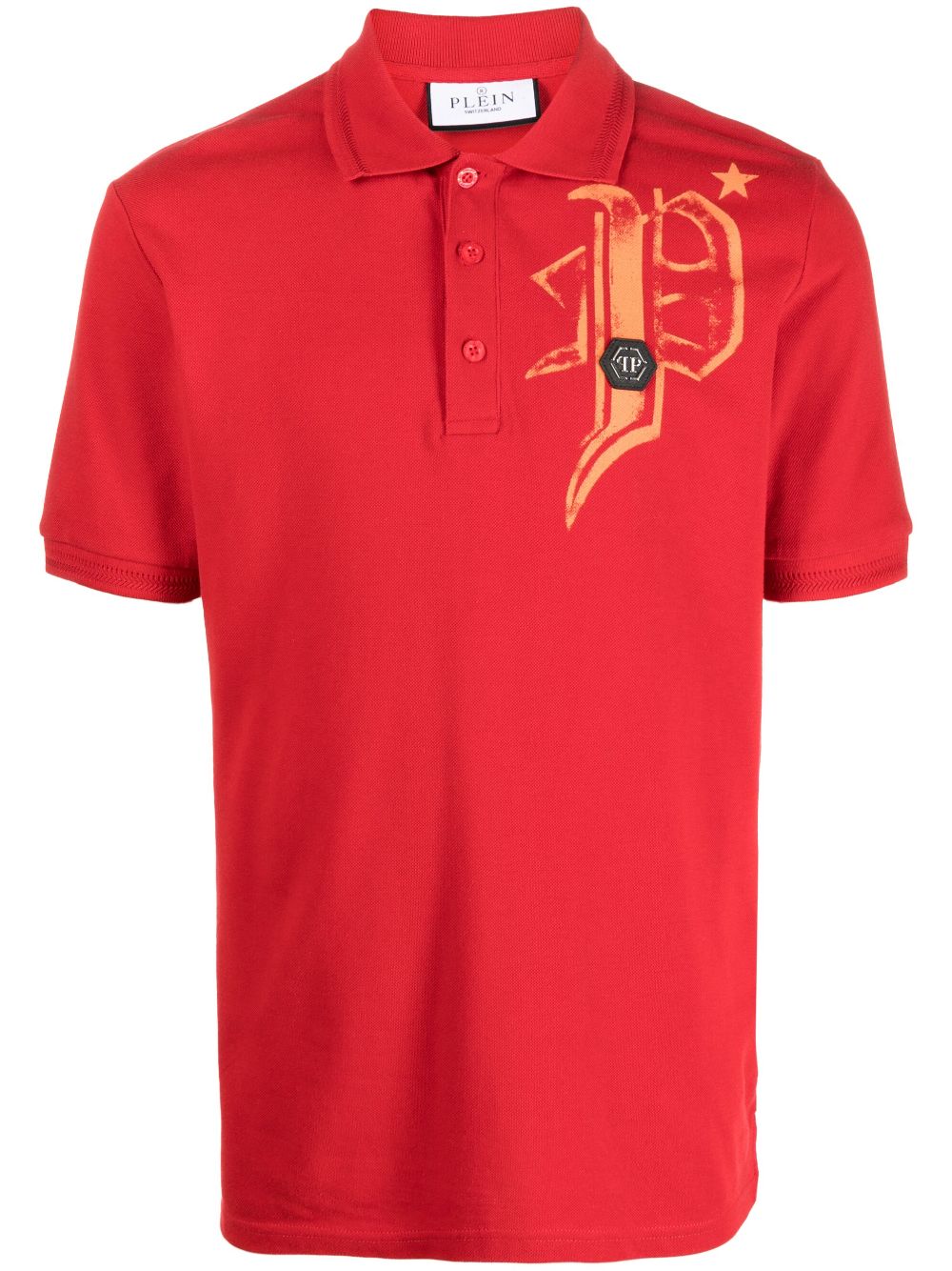 Philipp Plein Skull & Bones jersey polo shirt - Red von Philipp Plein