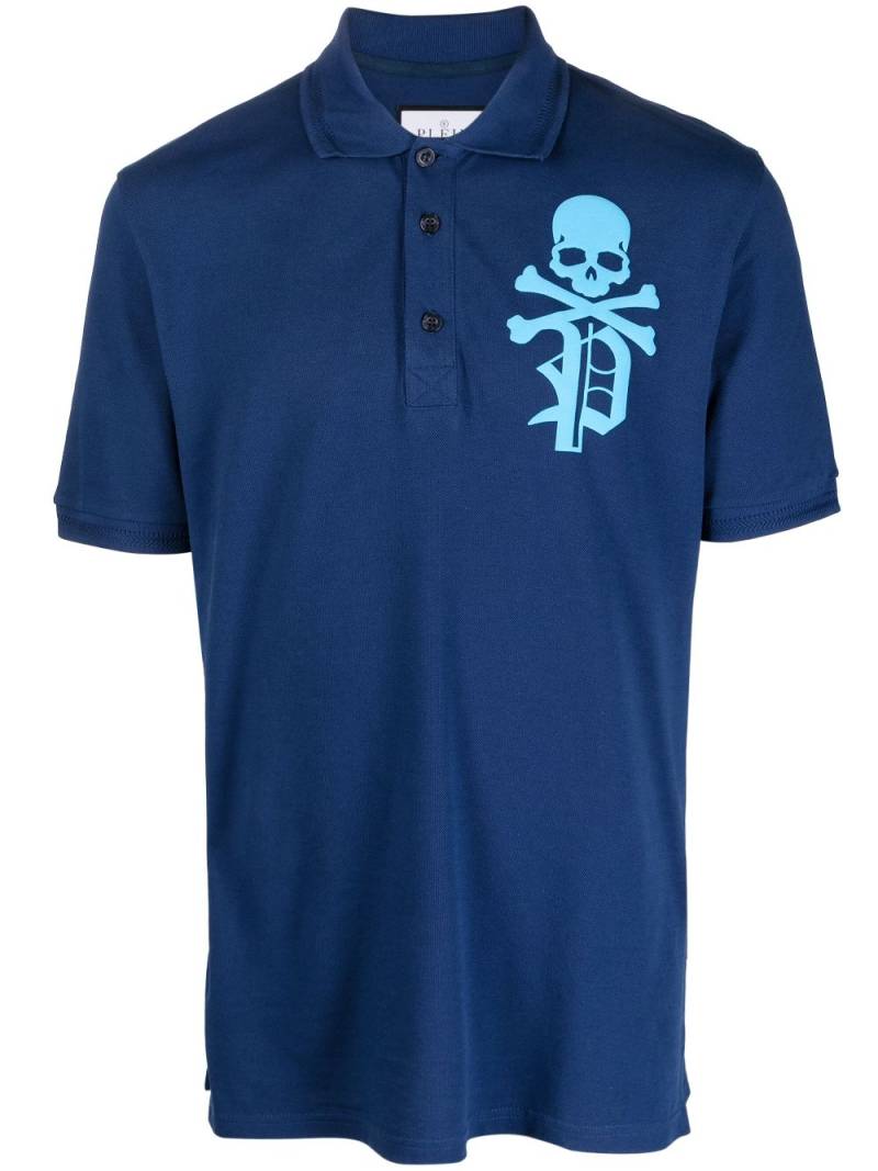 Philipp Plein Skull & Bones logo-print T-shirt - Blue von Philipp Plein