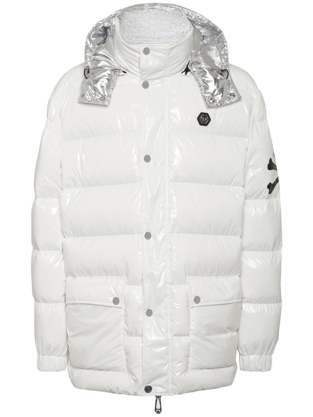 Philipp Plein Skull&Bones quilted padded coat - White von Philipp Plein