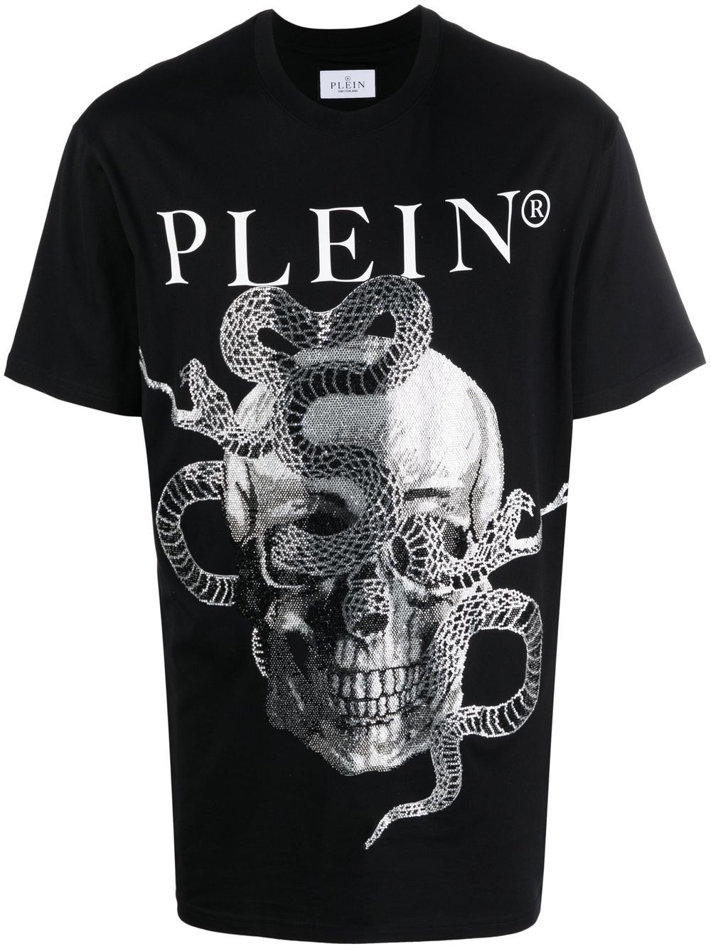 Philipp Plein Snake-print round-neck T-shirt - Black von Philipp Plein