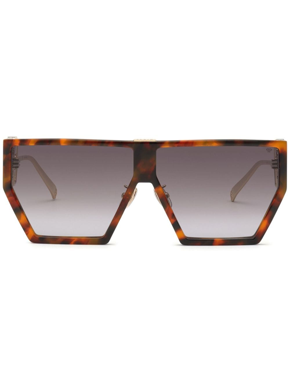 Philipp Plein Space Rock Plein Hexagon oversized-frame sunglasses - Brown von Philipp Plein