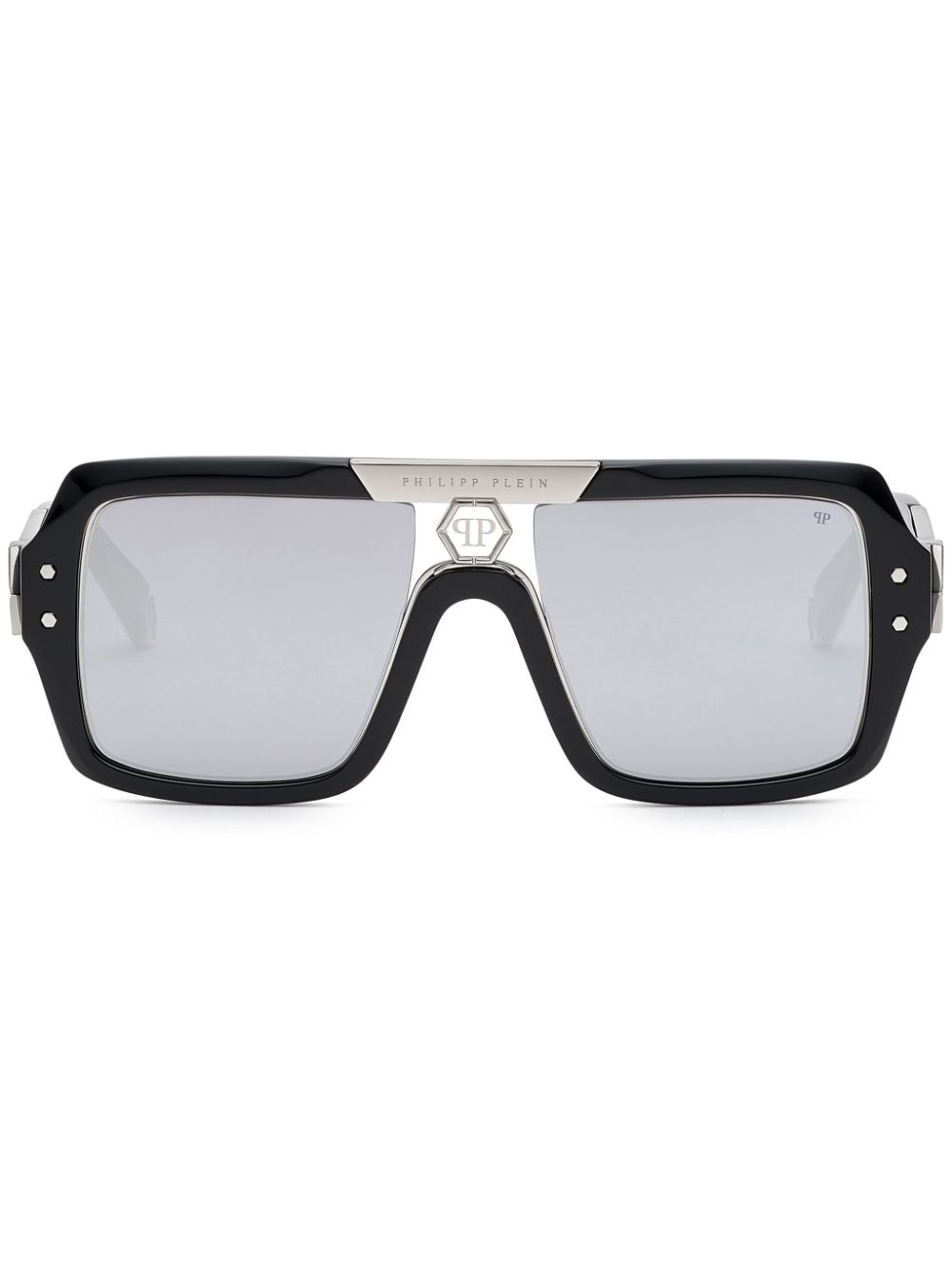 Philipp Plein Square logo-print sunglasses - Black von Philipp Plein