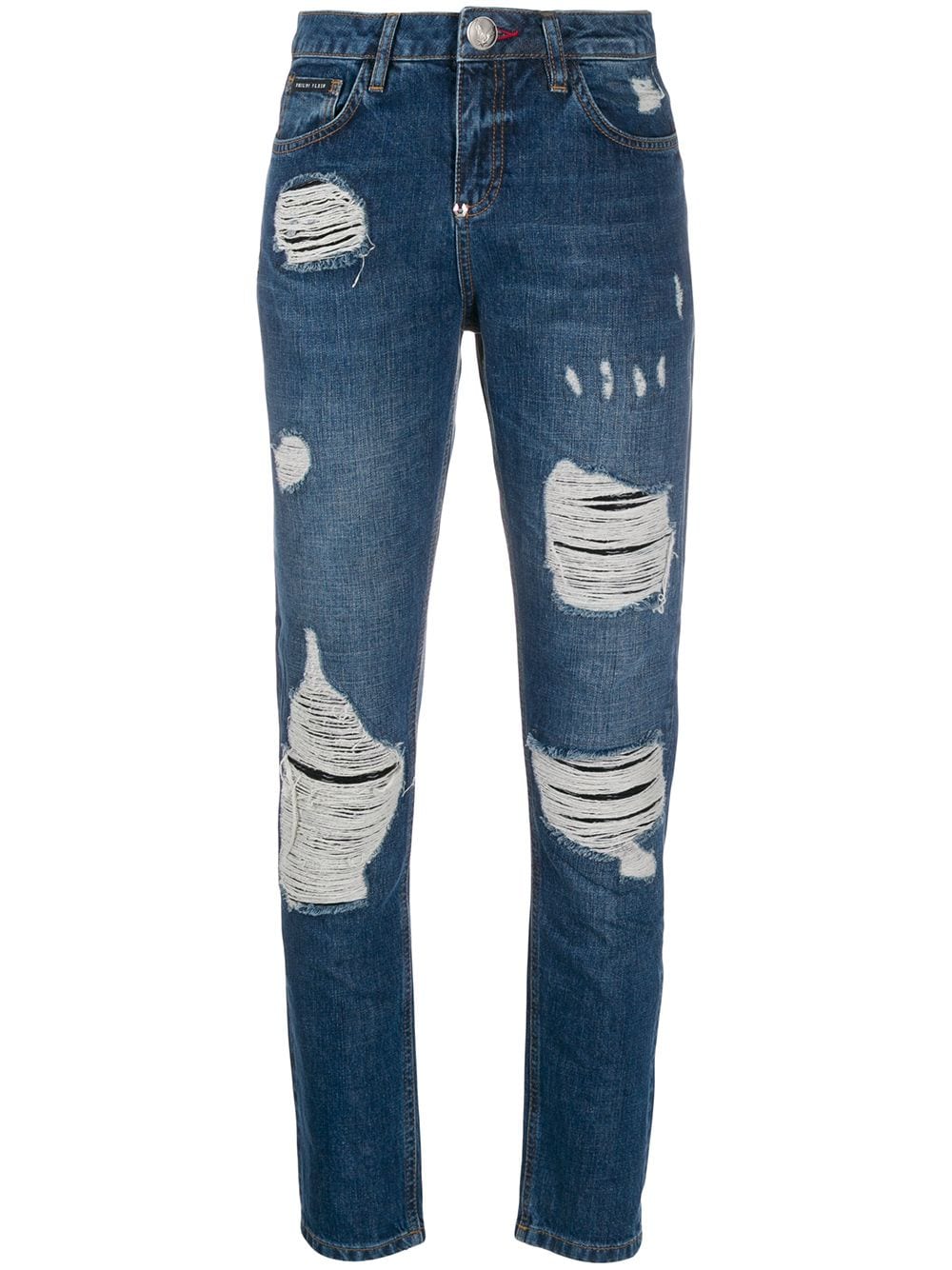 Philipp Plein Statement mid-rise slim jeans - Blue von Philipp Plein