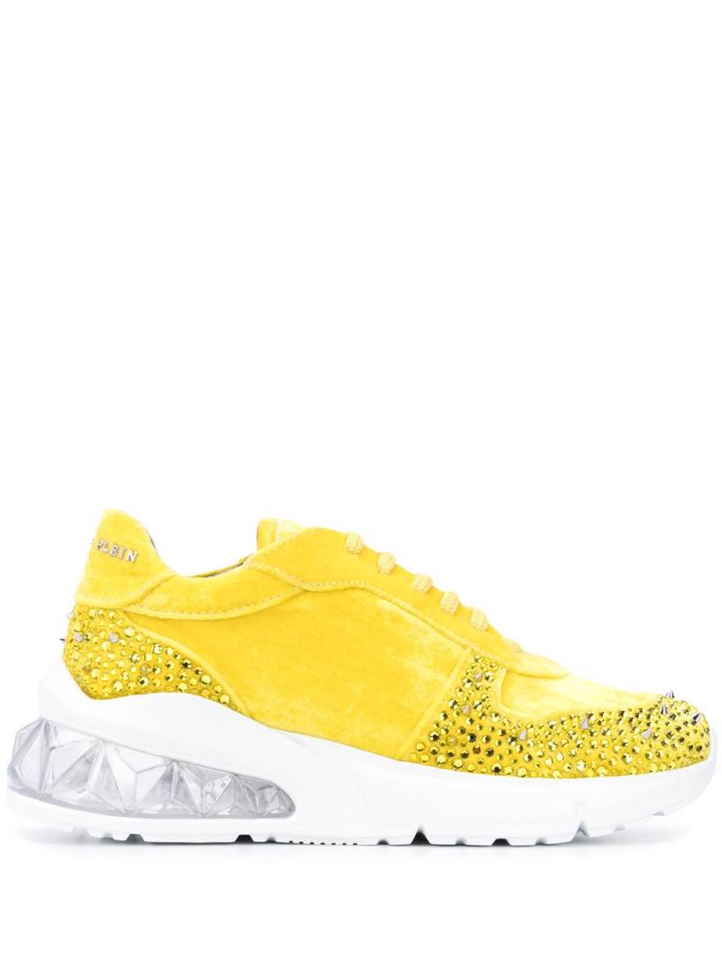 Philipp Plein Studs velvet chunky-sole sneakers - Yellow von Philipp Plein