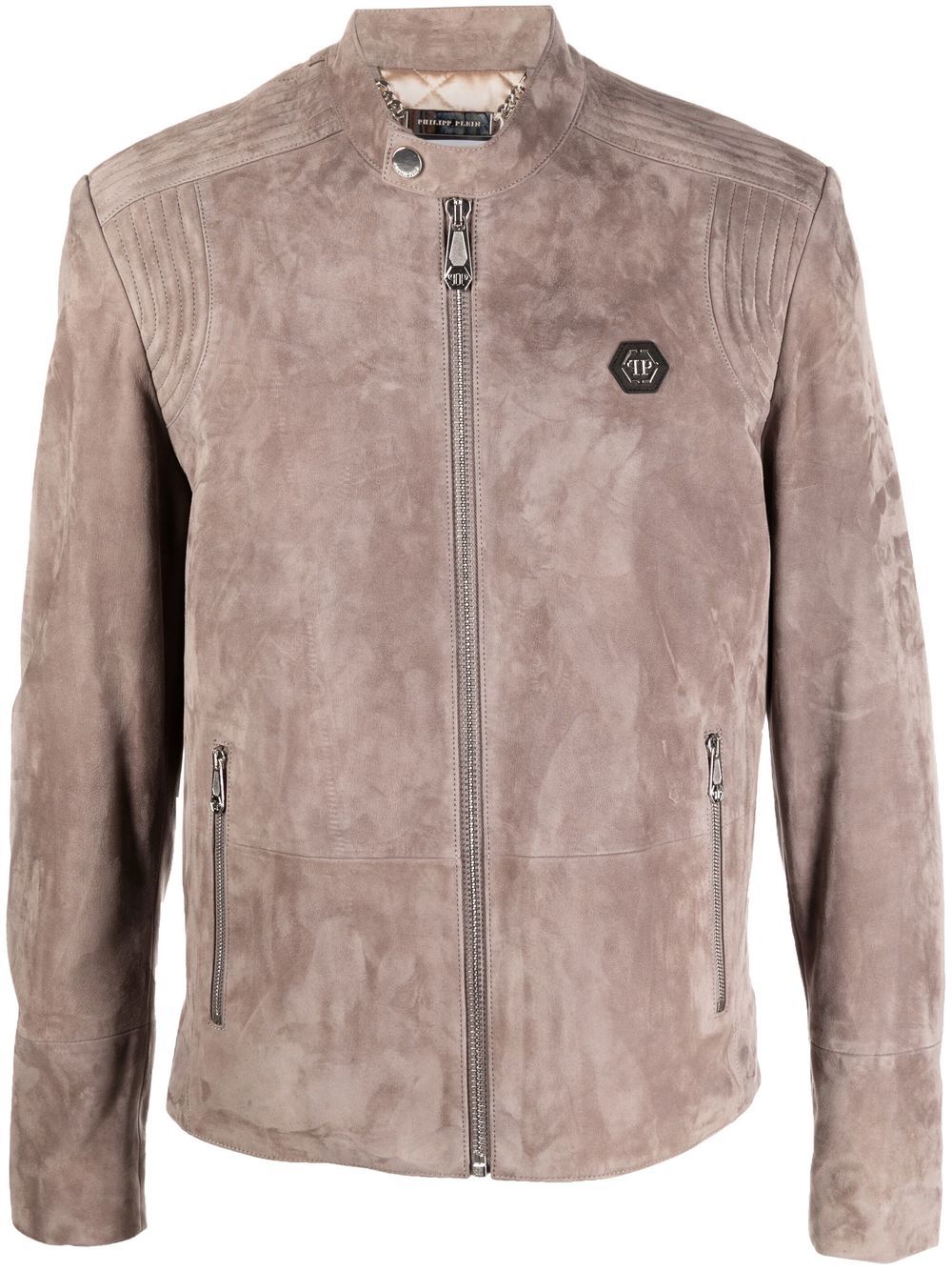 Philipp Plein Suede Padded jacket - Grey von Philipp Plein