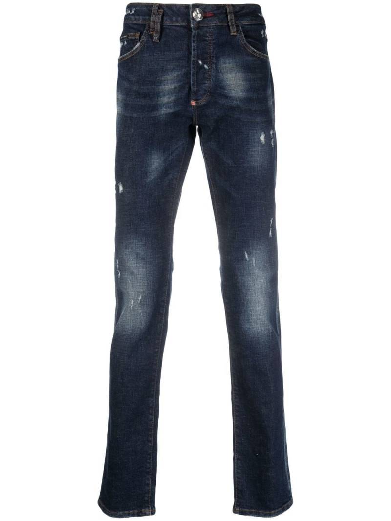 Philipp Plein Super Straight Cut distressed jeans - Blue von Philipp Plein