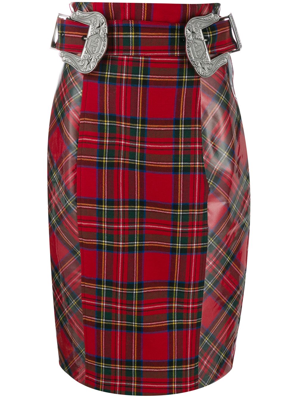 Philipp Plein Tartan pencil skirt - Red von Philipp Plein