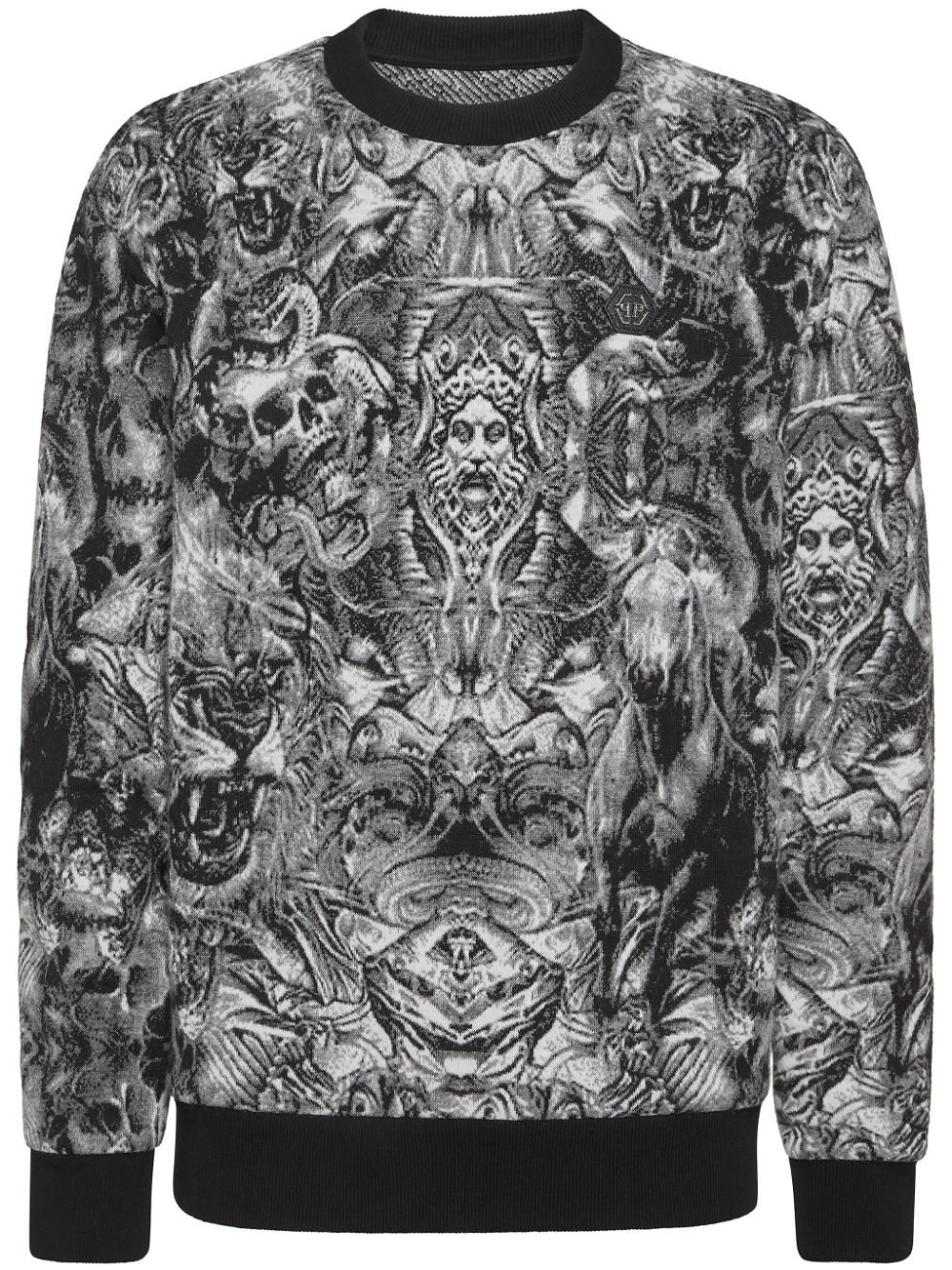 Philipp Plein Tattoo-jacquard crew-neck jumper - Black von Philipp Plein