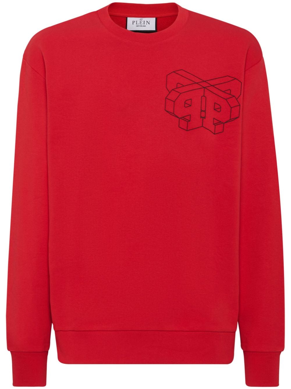 Philipp Plein Wire Frame cotton sweatshirt - Red von Philipp Plein