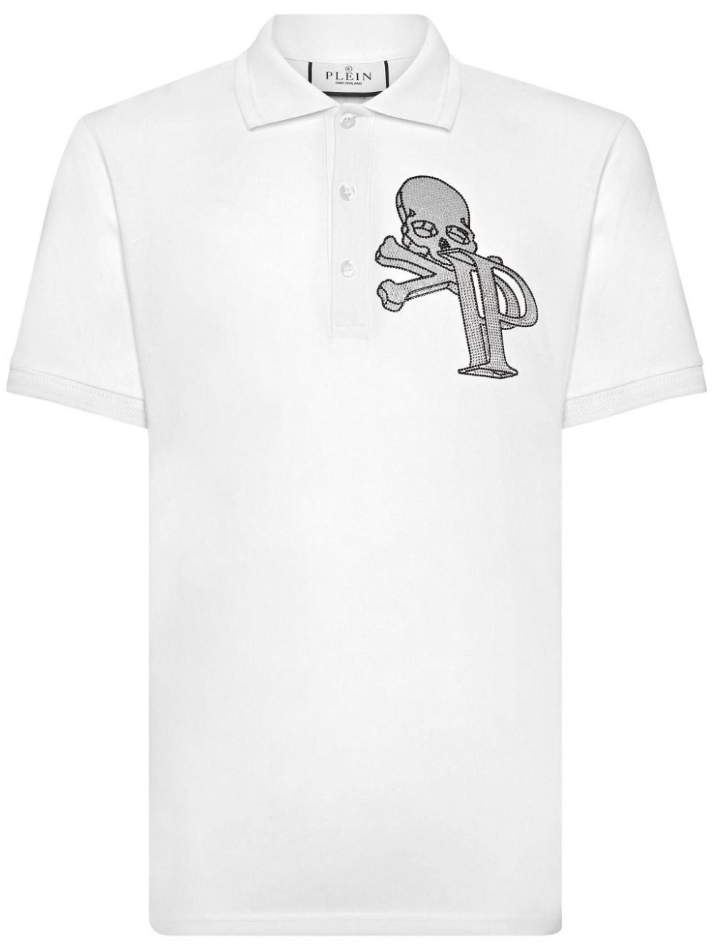 Philipp Plein Wire Frame crystal-embellished polo shirt - White von Philipp Plein