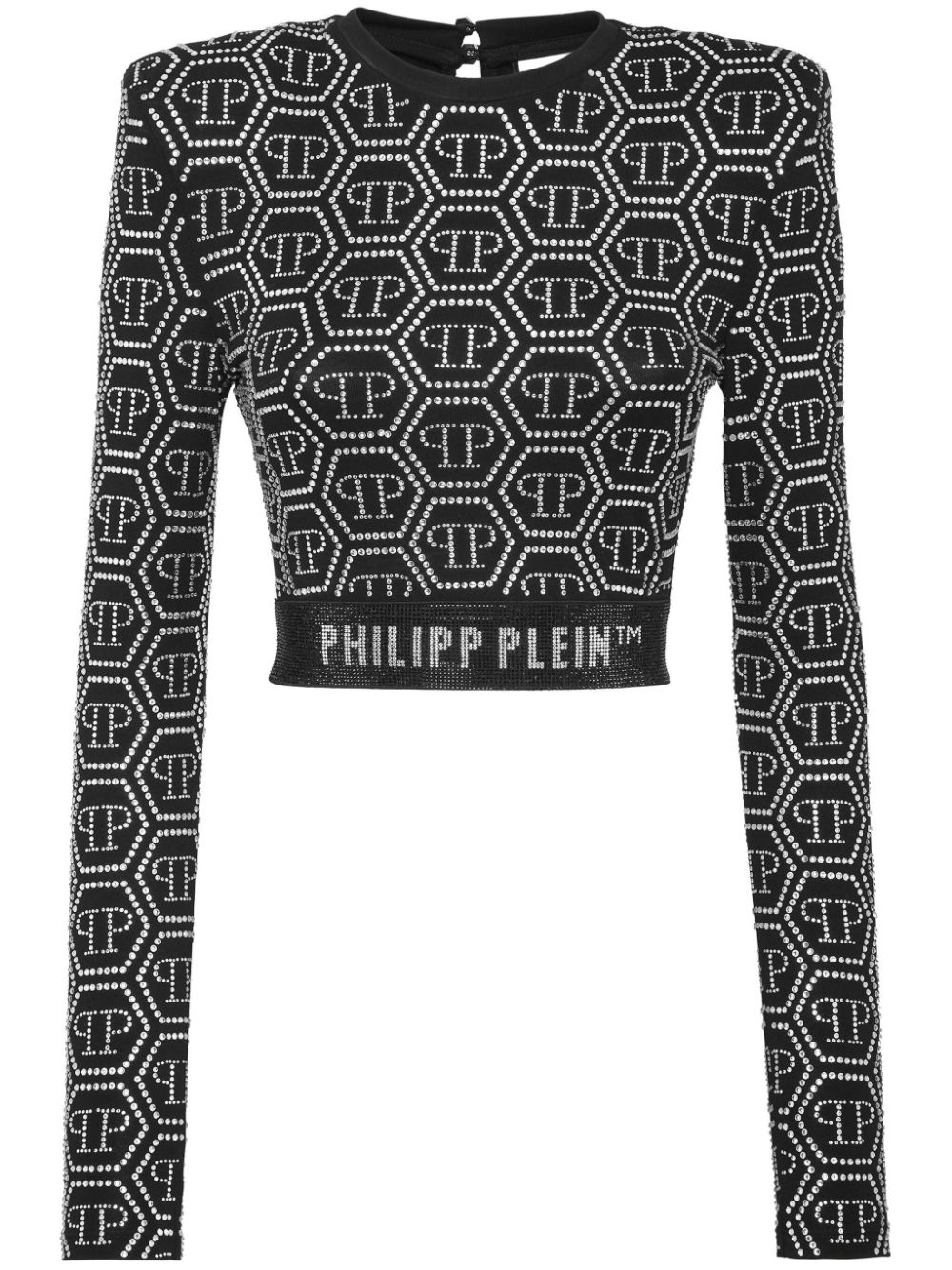 Philipp Plein all-over graphic-print cotton top - Black von Philipp Plein