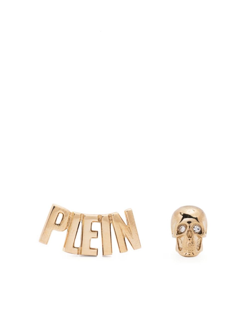 Philipp Plein asymmetric logo-lettering stud earrings - Gold von Philipp Plein