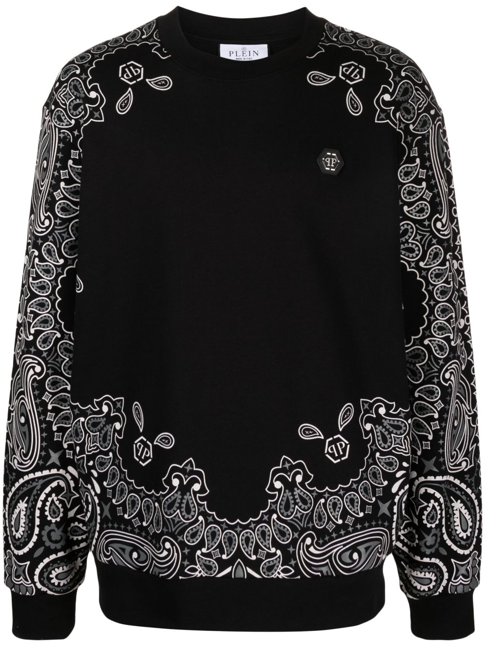 Philipp Plein bandana-print cotton sweatshirt - Black von Philipp Plein